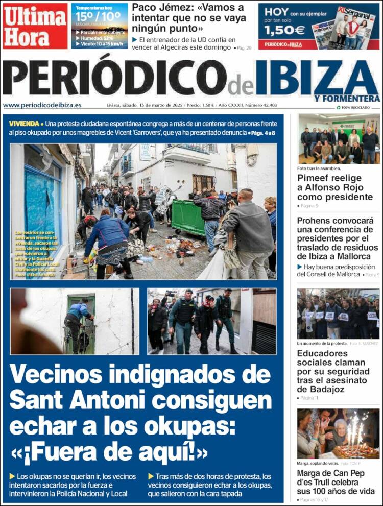 Portada de Periódico de Ibiza (España)