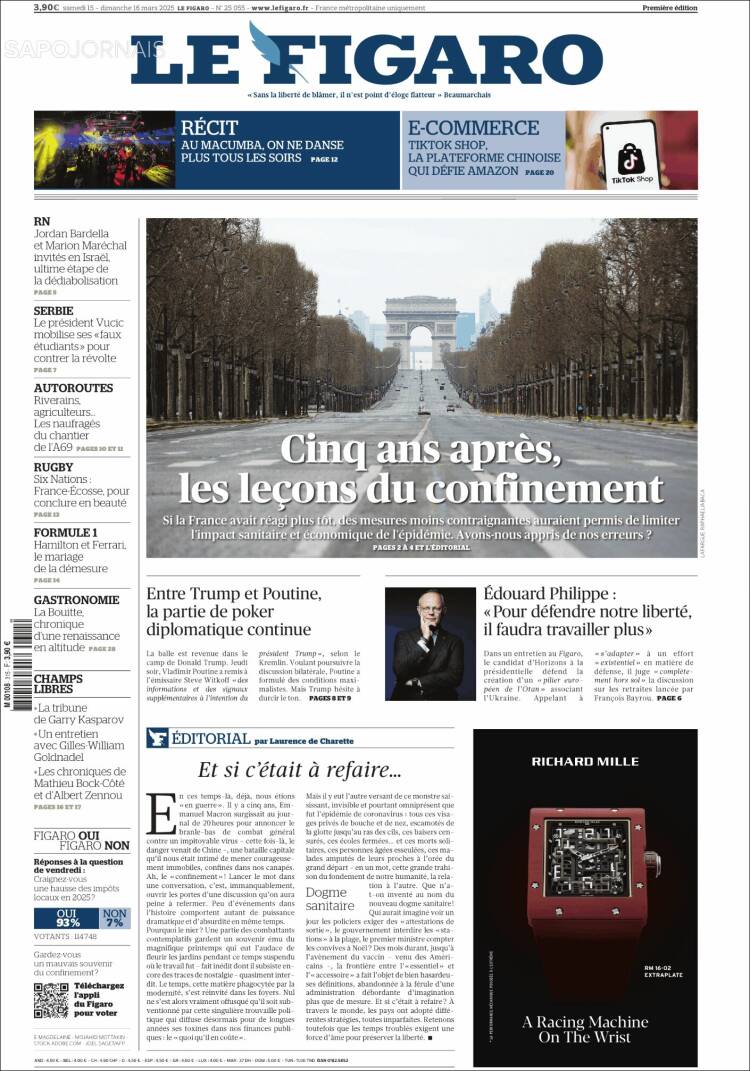 Portada de Le Figaro (Francia)