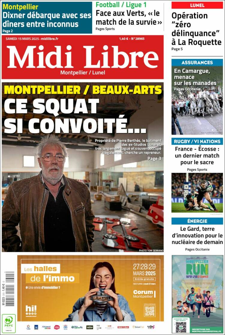 Portada de Midi Libre (Francia)