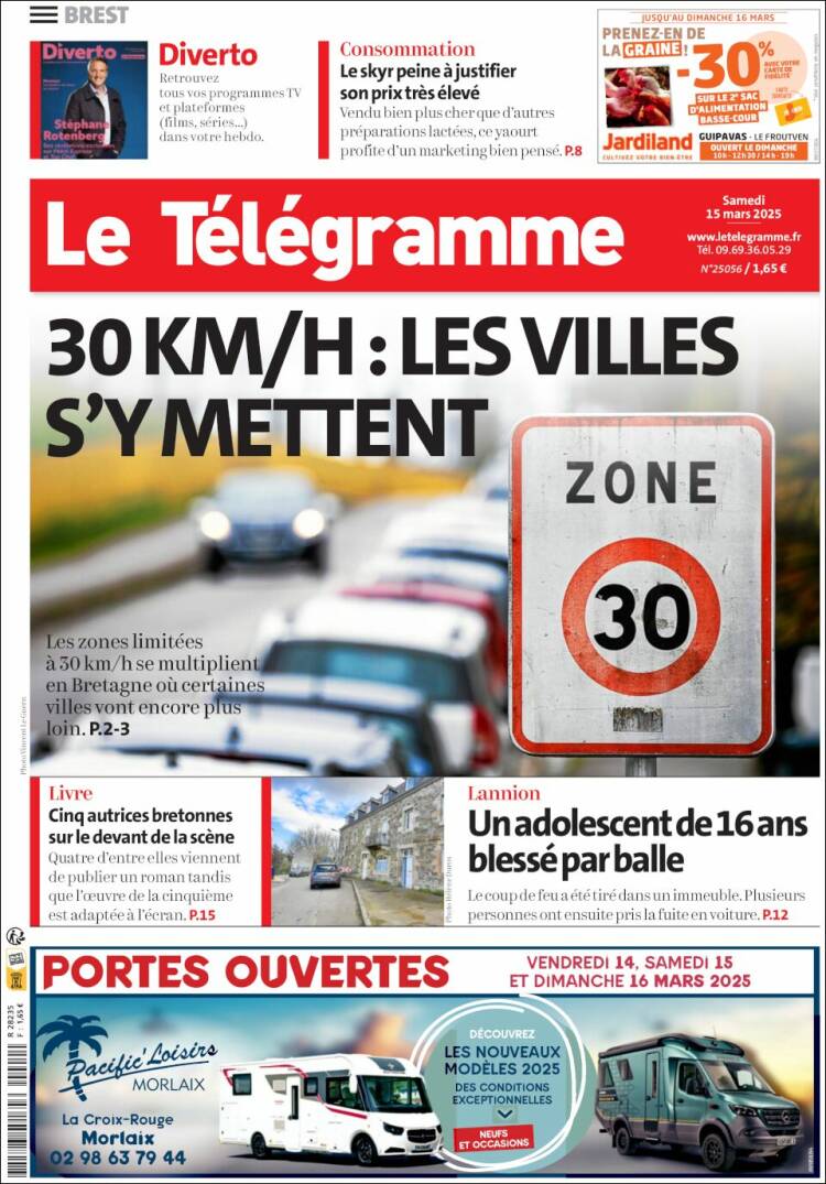 Portada de Télégramme (Francia)