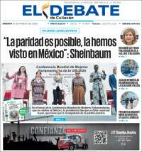 Portada de El Debate de Culiacán (México)