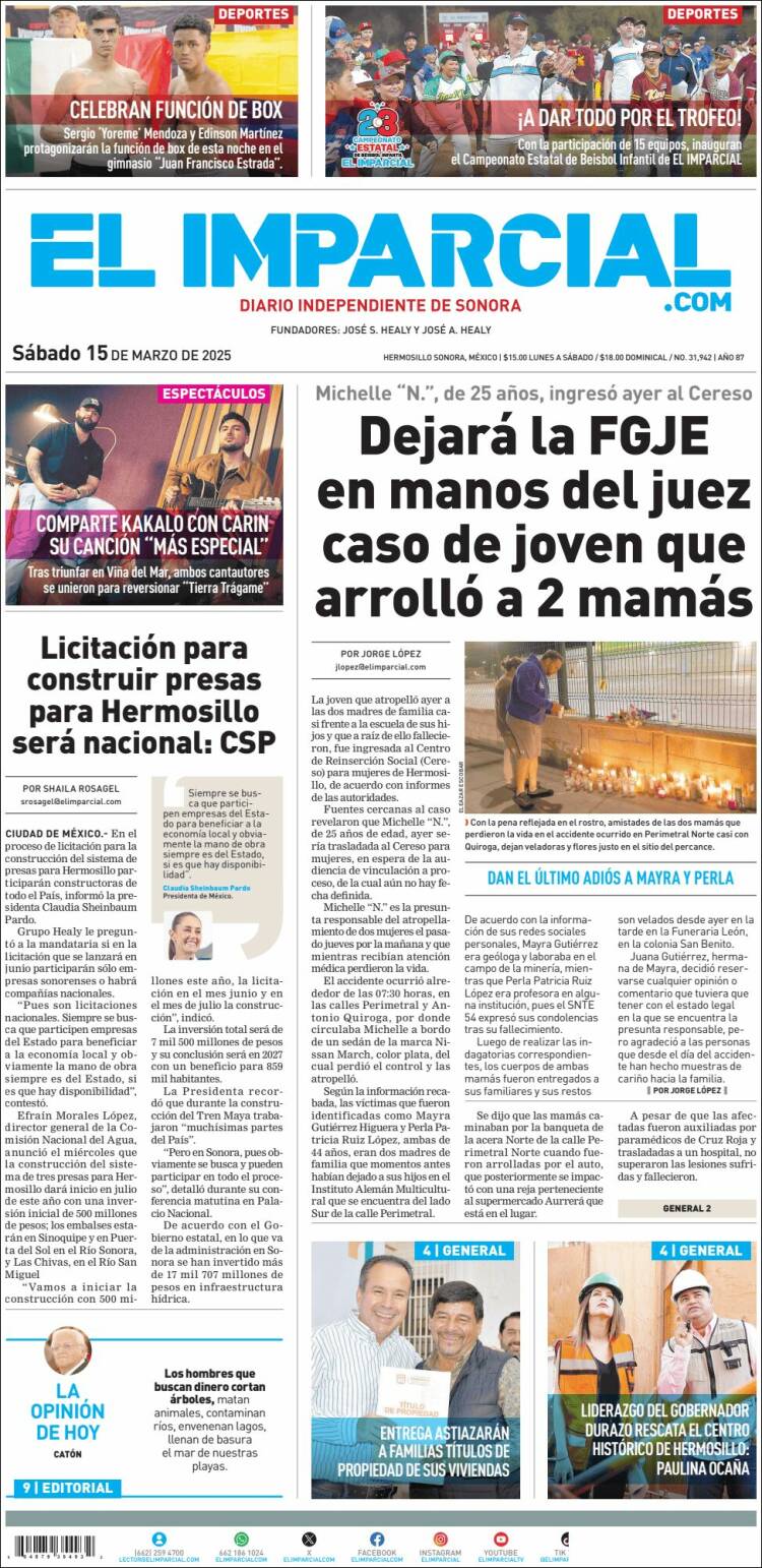 Portada de El Imparcial (México)