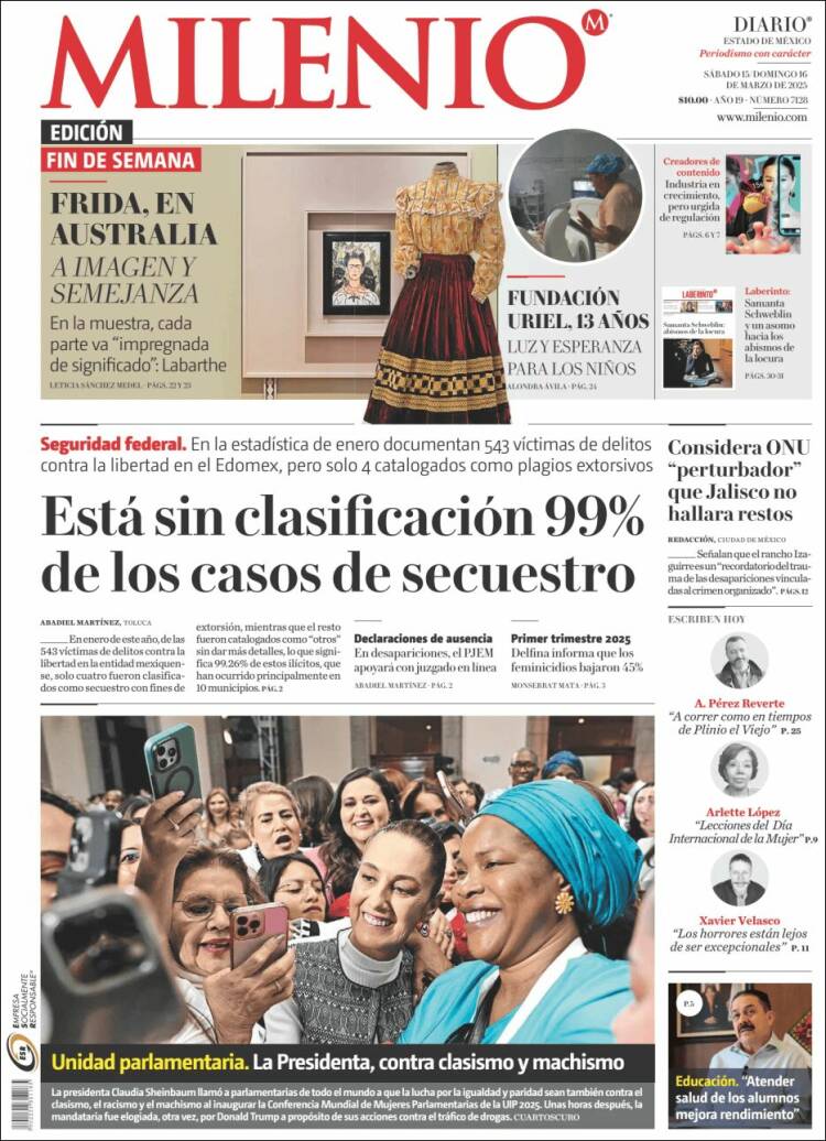 Portada de Milenio - Estado de México (México)