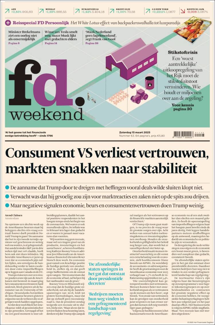 Portada de Het Financieele Dagblad (Pa&iacute;ses Bajos)