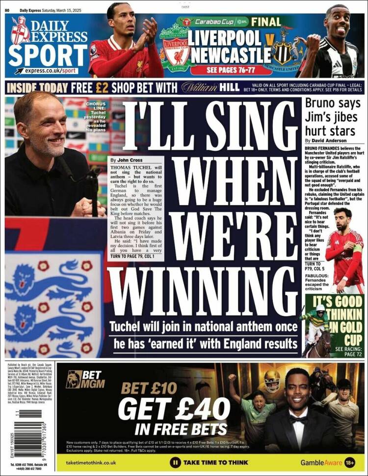 Portada de Express Sport (Reino Unido)