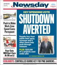 Portada de Newsday (USA)