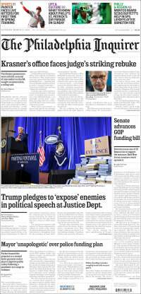 Portada de Philadelphia Inquirer (USA)