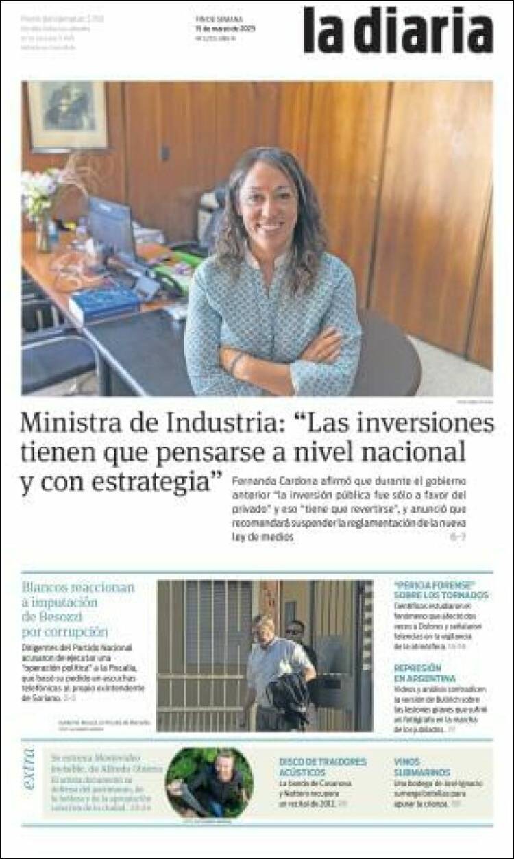 Portada de La Diaria (Uruguay)