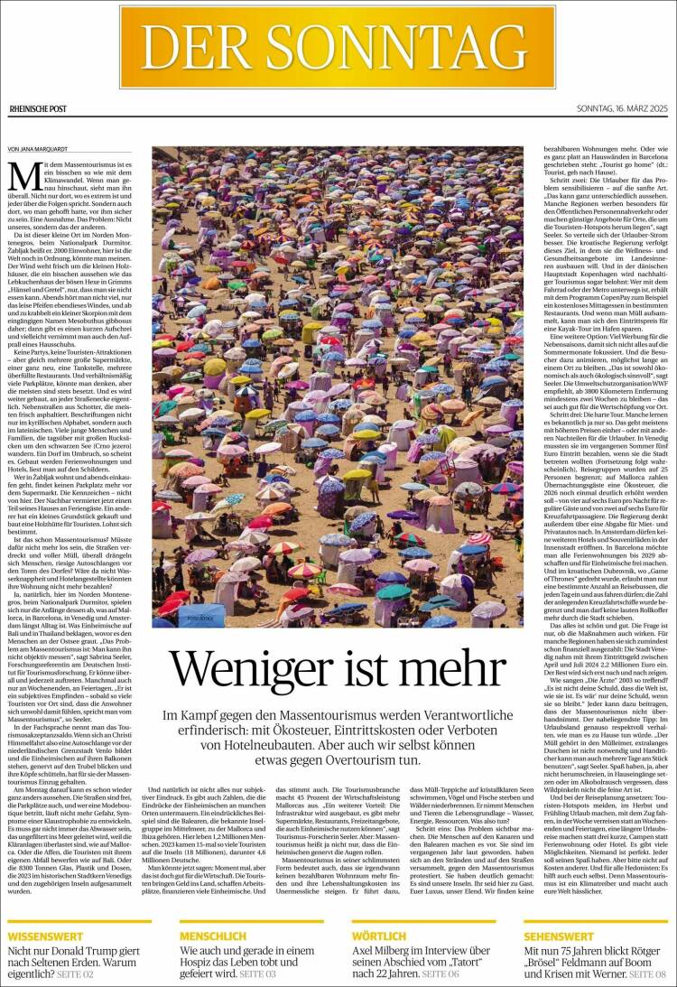 Portada de Rheinische Post (Alemania)