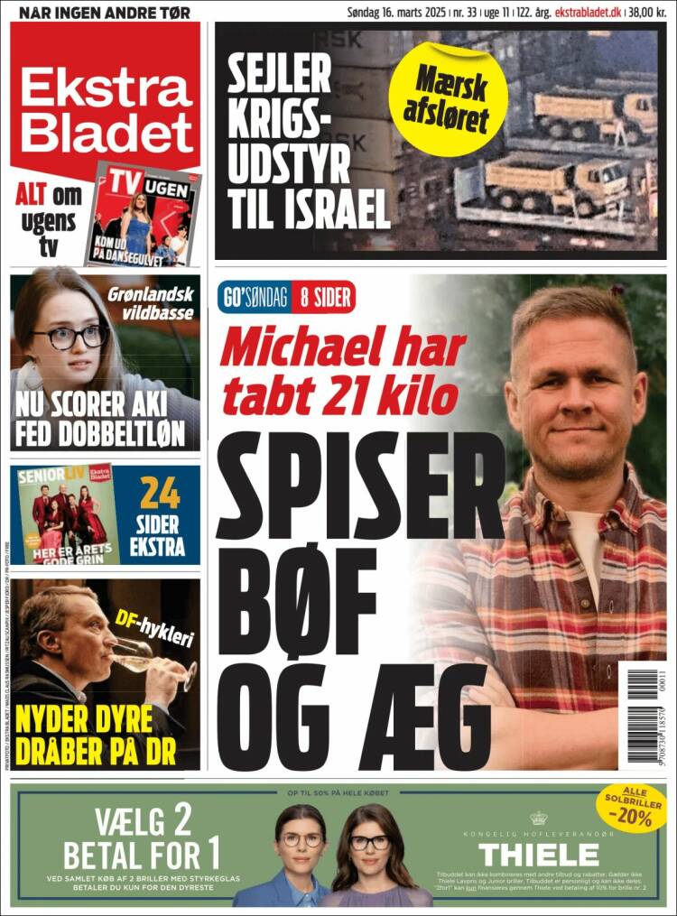 Portada de Ekstra Bladet (Dinamarca)