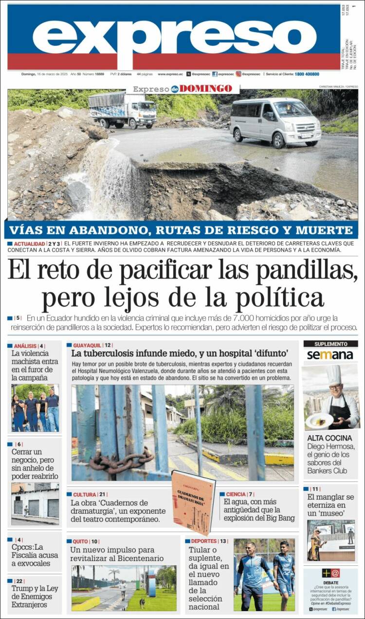 Portada de Expreso (Ecuador)