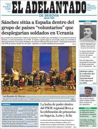 Portada de El Adelantado de Segovia (España)