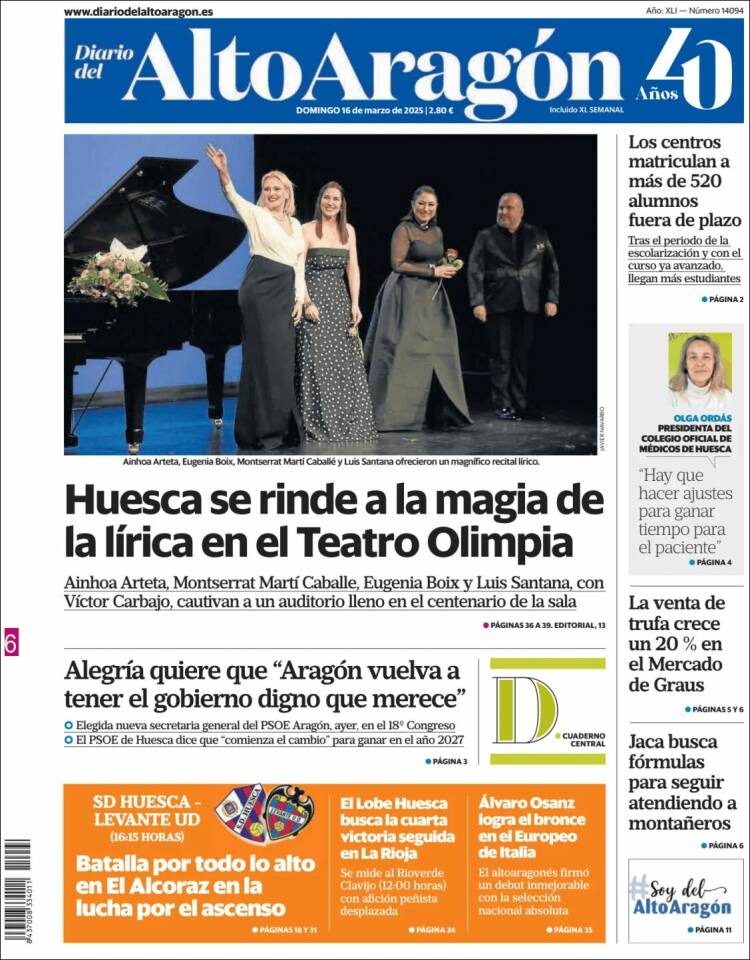 Portada de Diario del AltoAragón (España)