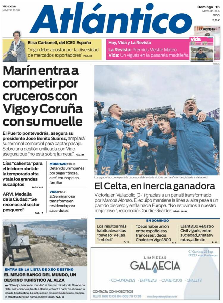 Portada de Atlántico Diario (España)