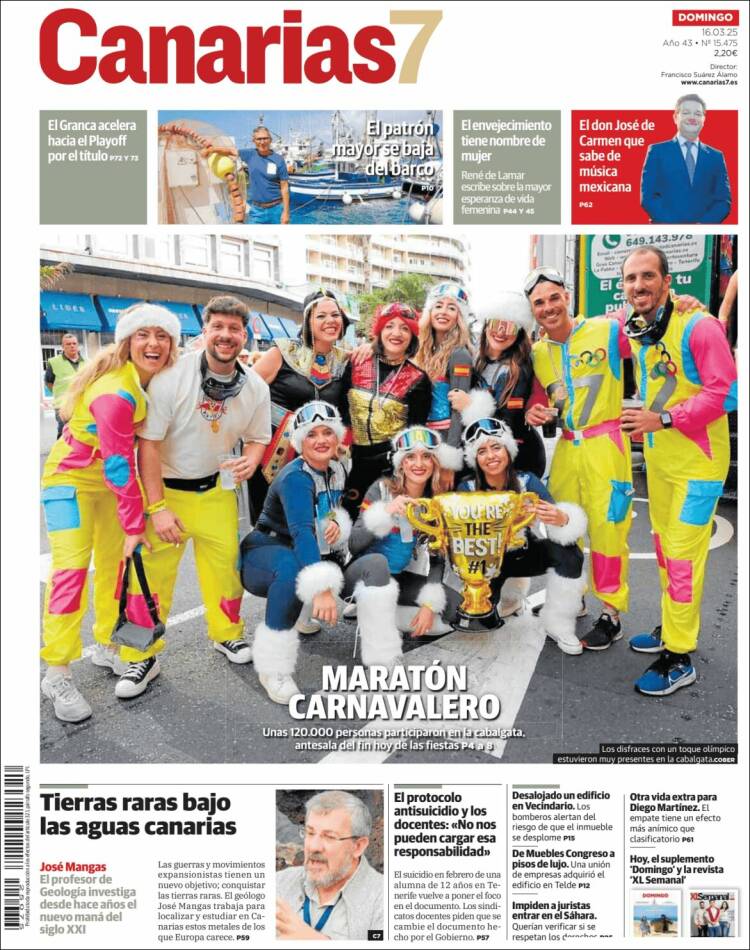 Portada de Canarias 7 (España)