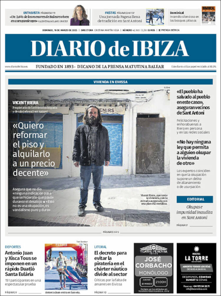 Portada de Diario de Ibiza (España)