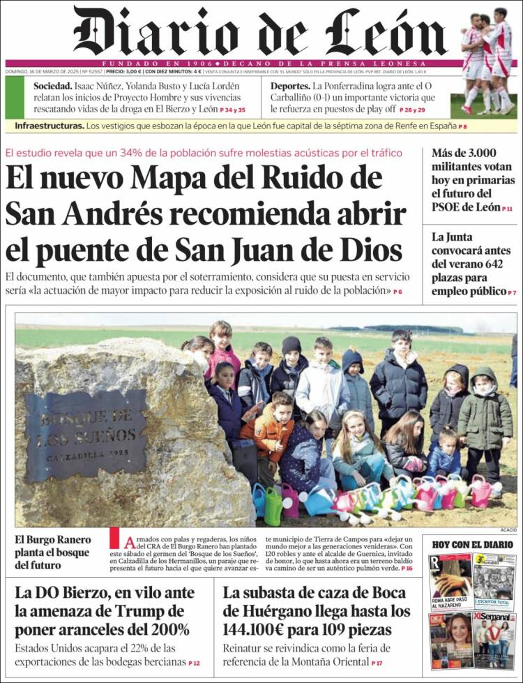 Portada de Diario de León (España)