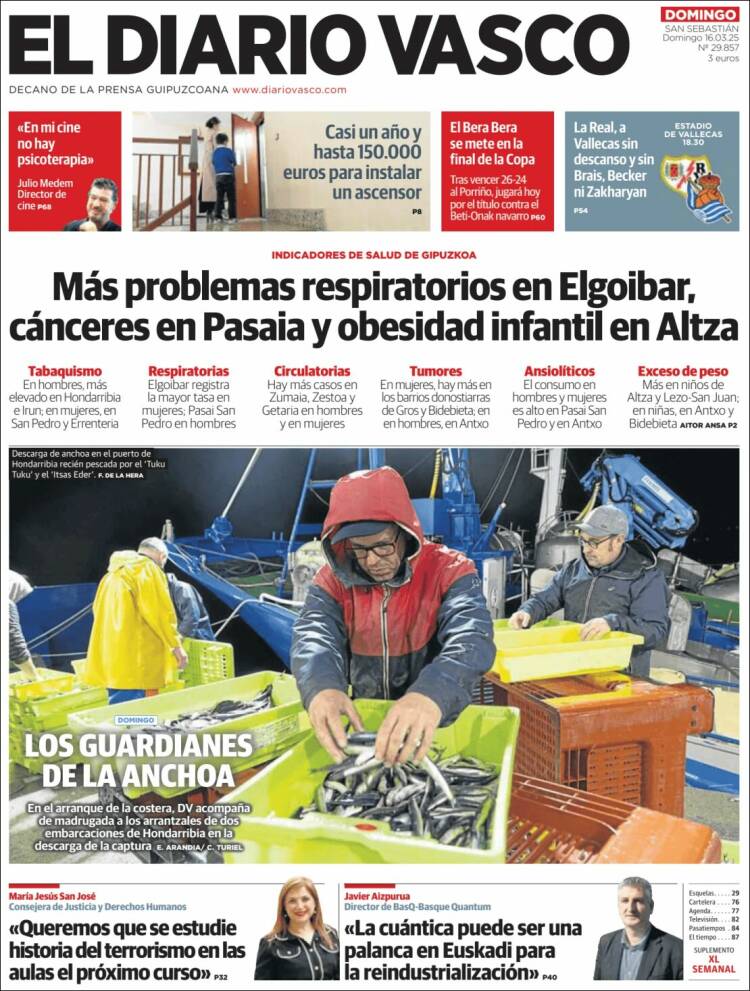 Portada de Diario Vasco (España)