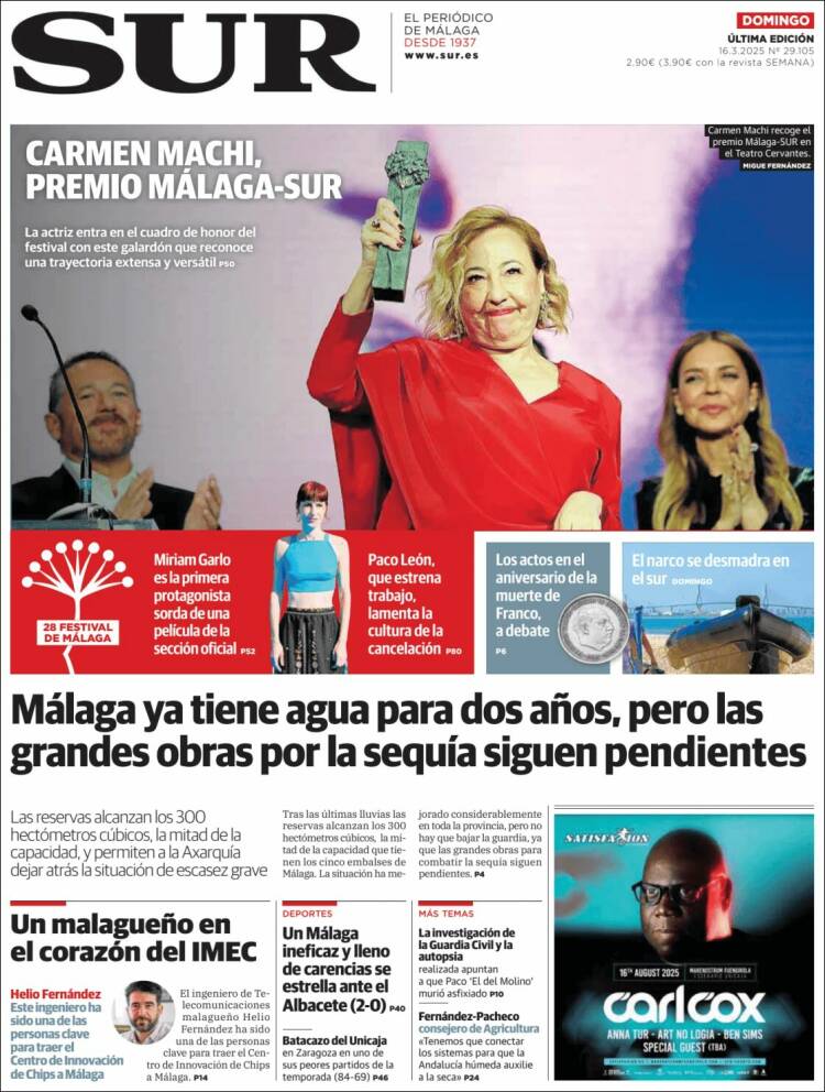 Portada de Diario el Sur (España)