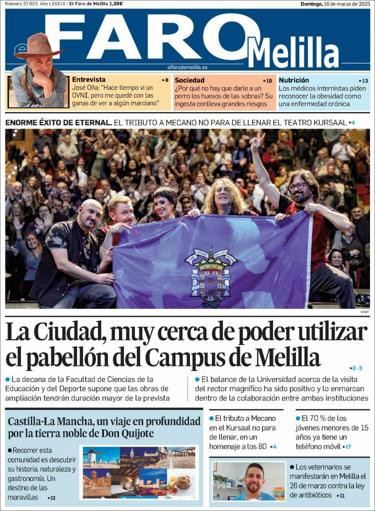 Portada de El Faro de Melilla (España)