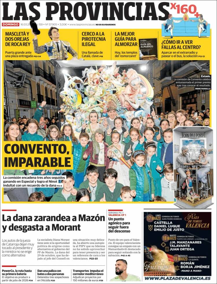 Portada de Las Provincias (España)