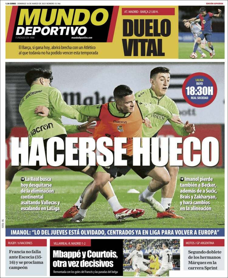 Portada de Mundo Deportivo Gipuzkoa (España)