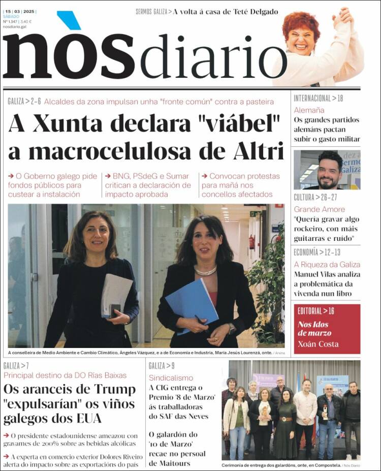 Portada de Nòs Diario (España)