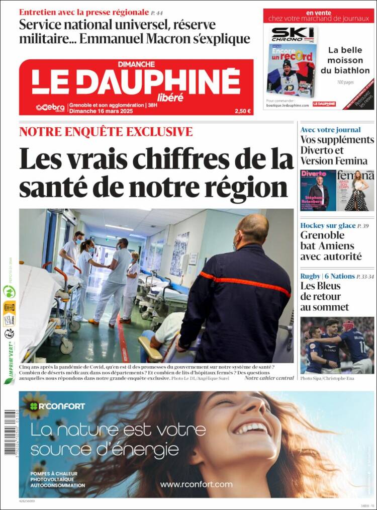 Portada de Le Dauphiné Libéré (Francia)