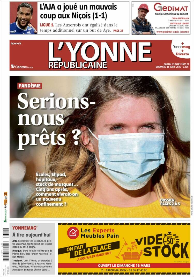 Portada de L'Yonne-Républicaine (Francia)