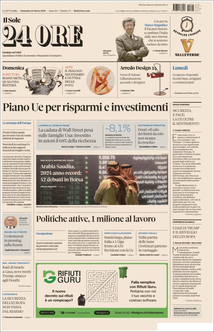 Portada de Il Sole 24 ORE (Italia)