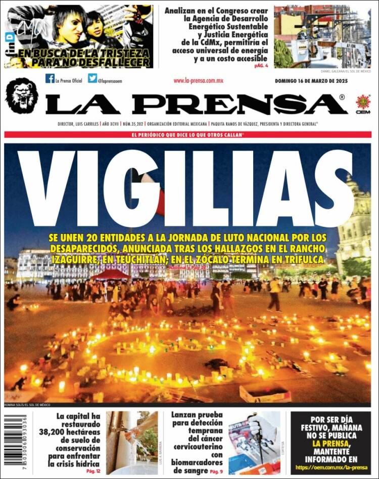 Portada de La Prensa (México)