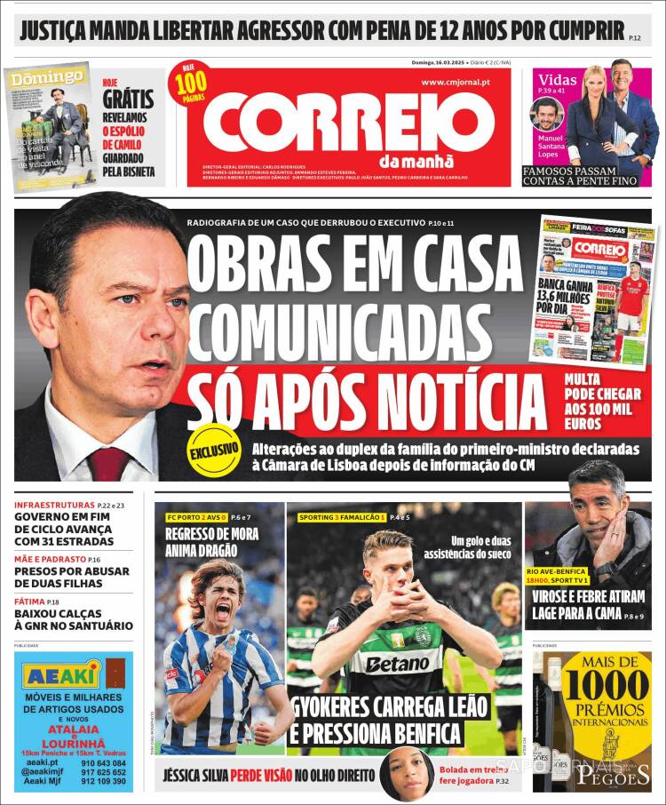 Portada de Correio da Manhã (Portugal)