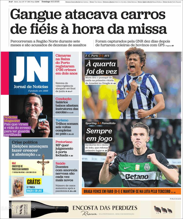 Portada de Jornal de Notícias (Portugal)