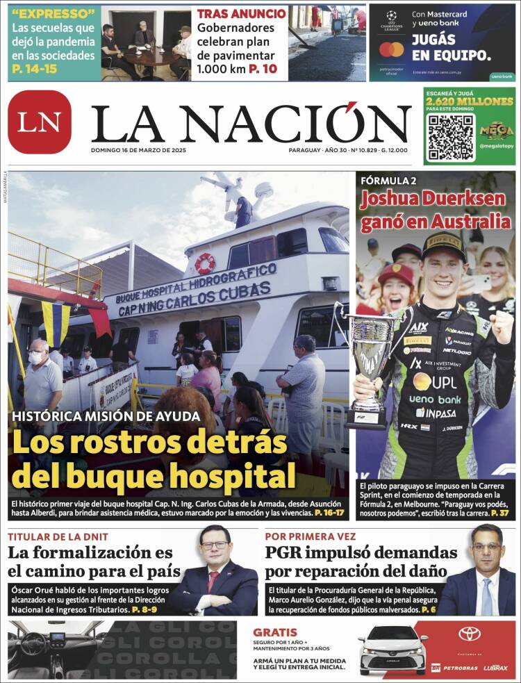Portada de La Nación (Paraguay)