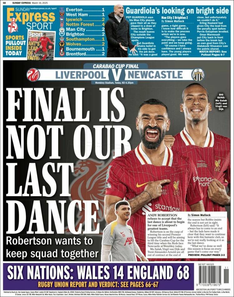 Portada de Express Sport (Reino Unido)