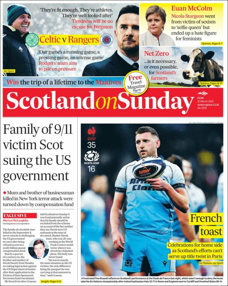 Portada de The Scotsman (Reino Unido)
