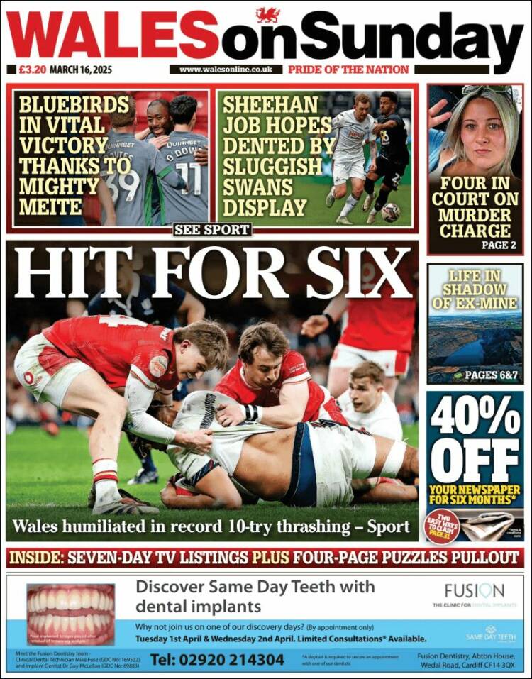 Portada de Western Mail (Reino Unido)