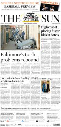 Portada de The Baltimore Sun (USA)