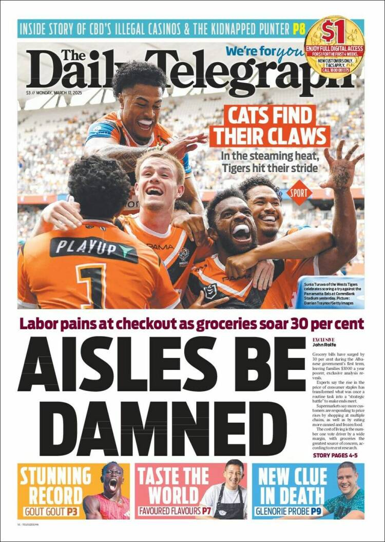 Portada de The Daily Telegraph (Australia)