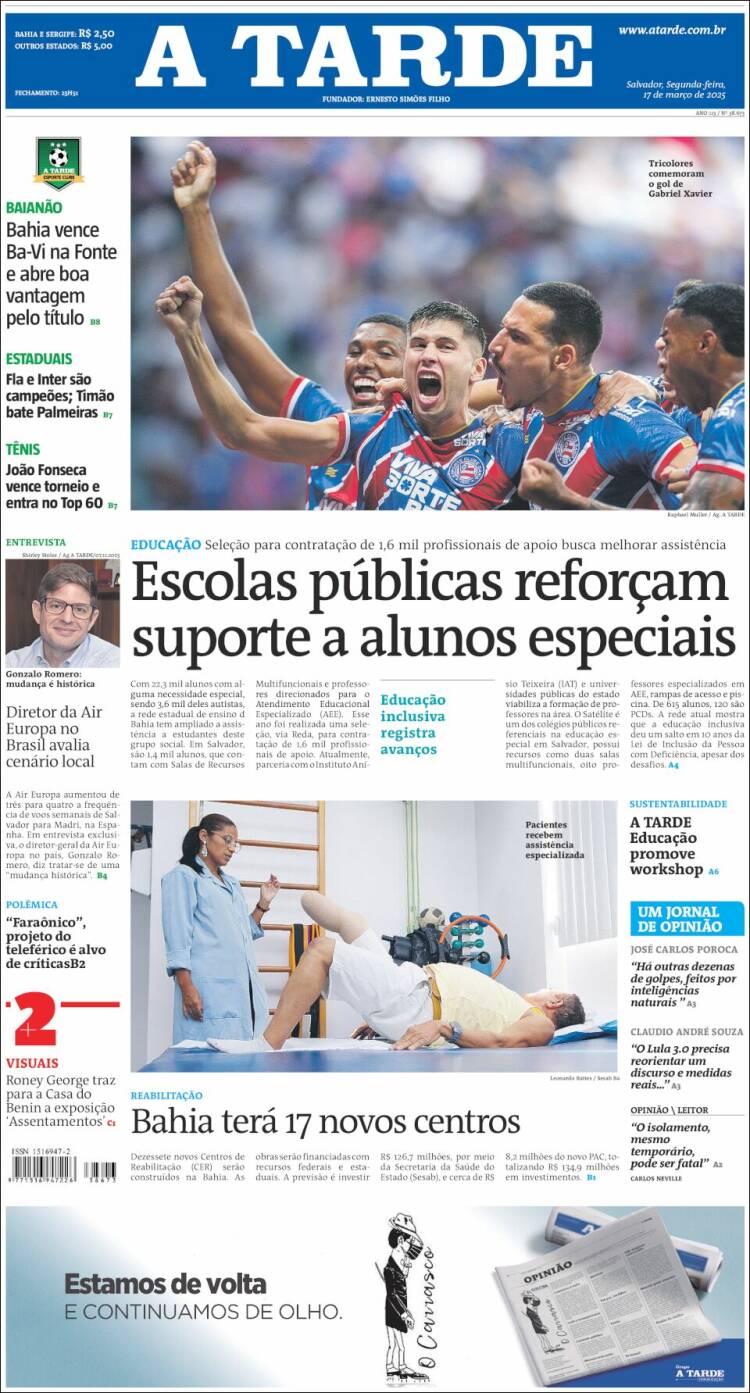 Portada de Diário A Tarde (Brasil)