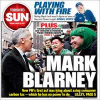 Portada de The Toronto Sun (Canadá)