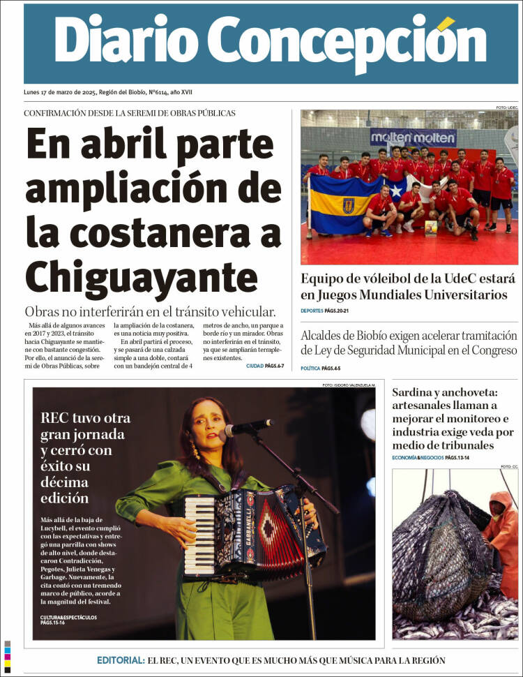 Portada de Diario de Concepción (Chile)