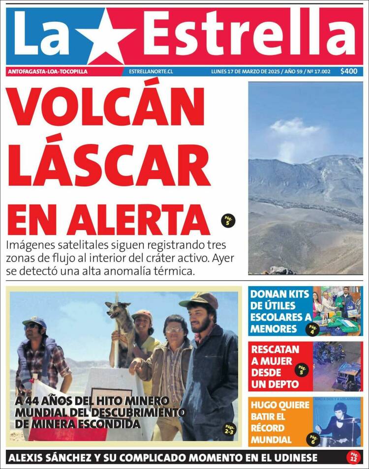 Portada de La Estrella de Tocopilla (Chile)