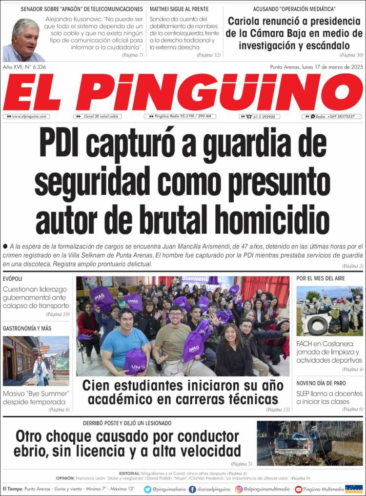 Portada de El Pingüino (Chile)