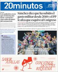 Portada de 20 Minutos - Valencia (España)