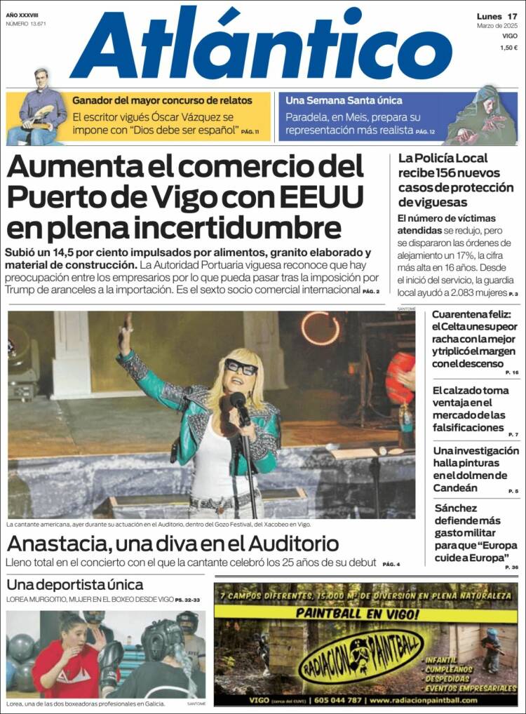 Portada de Atlántico Diario (España)