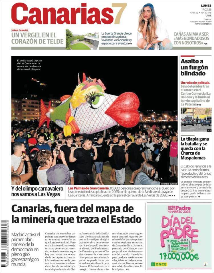 Portada de Canarias 7 (España)