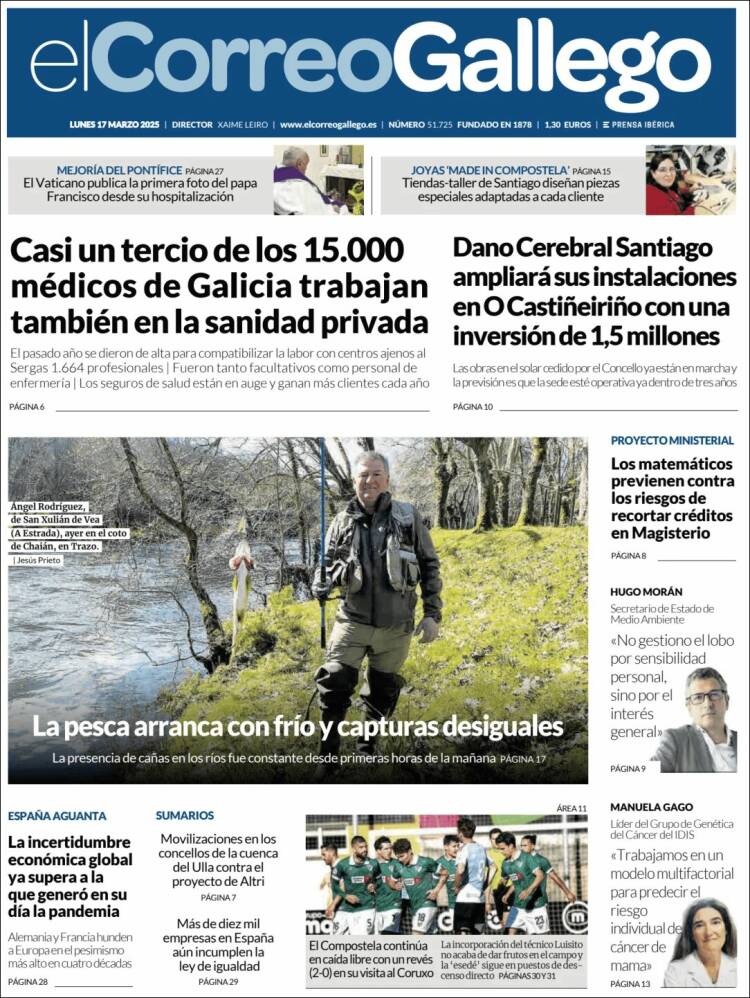 Portada de El Correo Gallego (España)