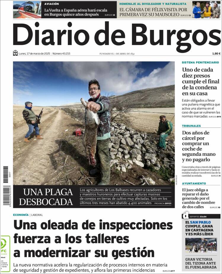 Portada de Diario de Burgos (España)