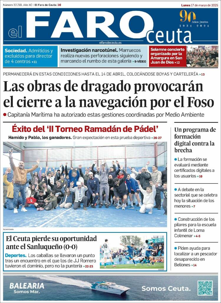 Portada de El Faro de Ceuta (España)